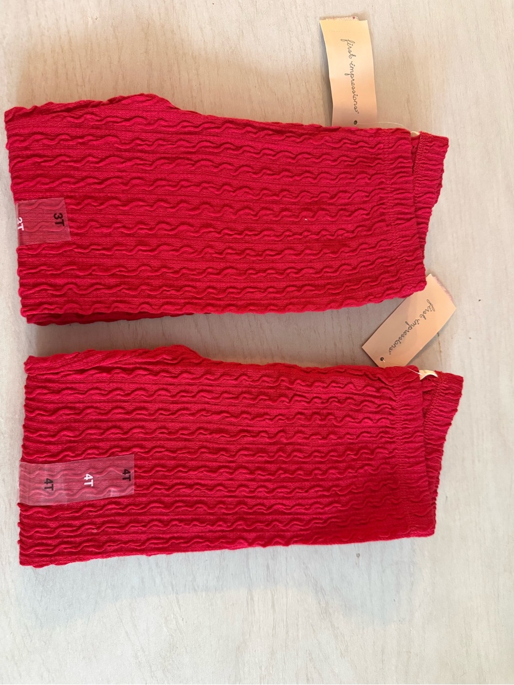 Kids- First Impressions Bright Red Knit Leg Warmers